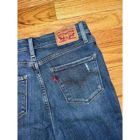 Levi's 721 Regular Fit Skinny Ankle Jeans Women's Size 27 Blue High Rise Stretch - Picture 7 of 8